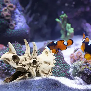 

Dinosaur Skull Dodge House Decoration Resin Reptile Water Grass Landscaping Simulation Skull Fish Tank Aquarium Decoration