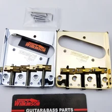 Wilkinson WTB Vintage Style Fixed Tele Electric Guitar Bridge With Brass Saddles TL bridge Chrome silver Black Gold genuine original gotoh gtc201 electric guitar fixed bridge with brass saddle gold made in japan