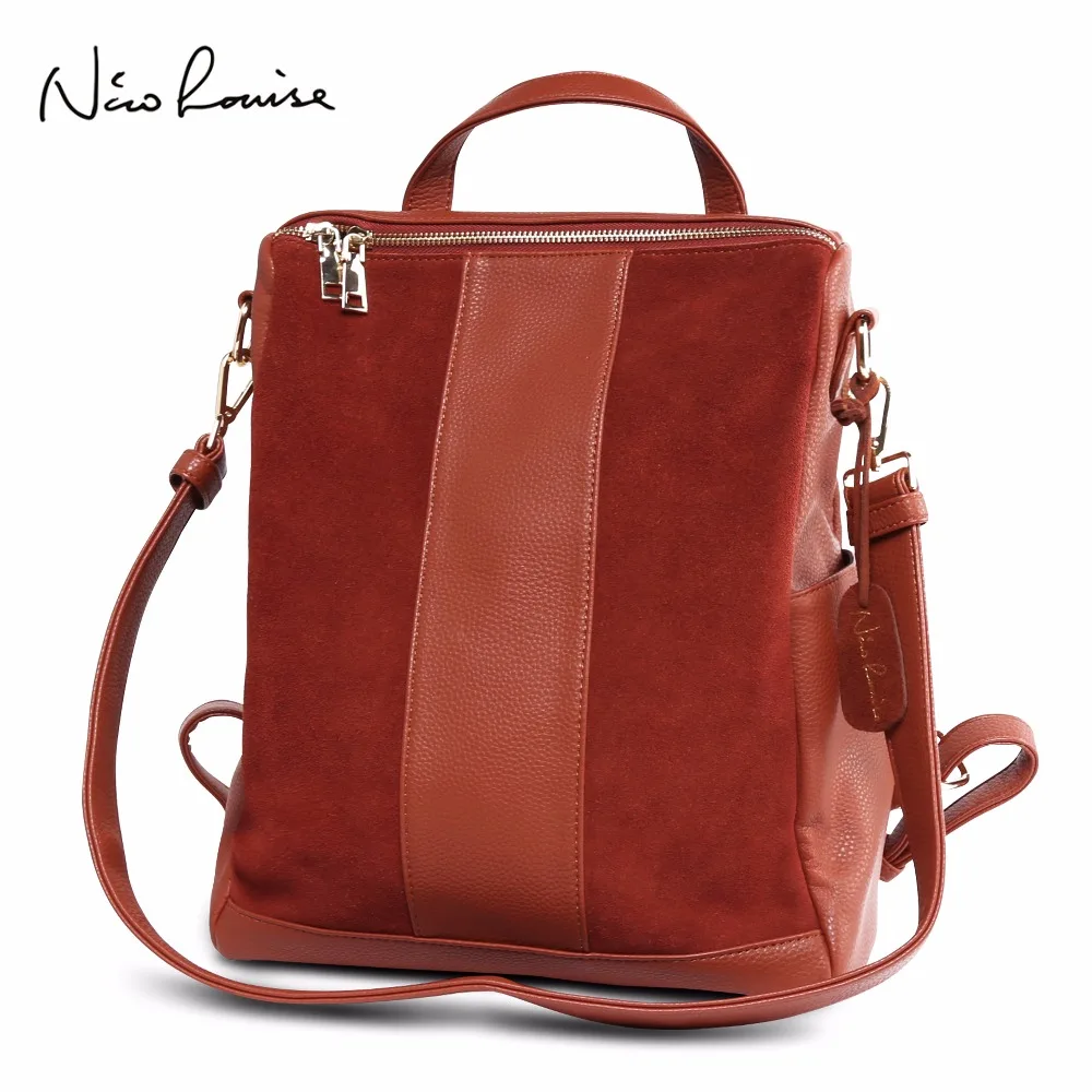2018 Fashion Women Real Suede Leather BackPack Leisure ...