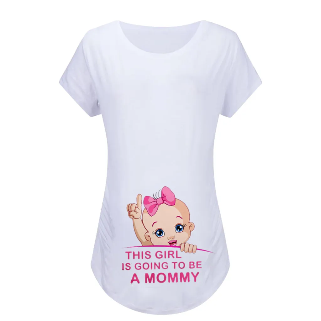 Женская рубашка для беременных; топы с короткими рукавами и принтом с героями мультфильмов; футболка; Одежда для беременных; ropa de maternidad embarazo6.971gg