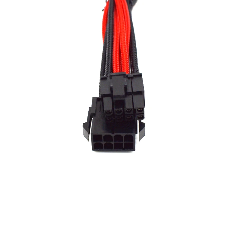 Ультра лучший PCI E PCIE 8Pin (6 + 2) штекер 8pin женский красный черный нейлоновый рукав