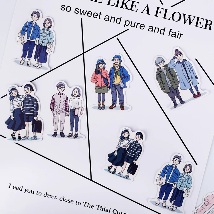 Наклейка для планировщика дневник альбом DIY декоративная наклейка посылка Япония и Южная Корея пара персонажей