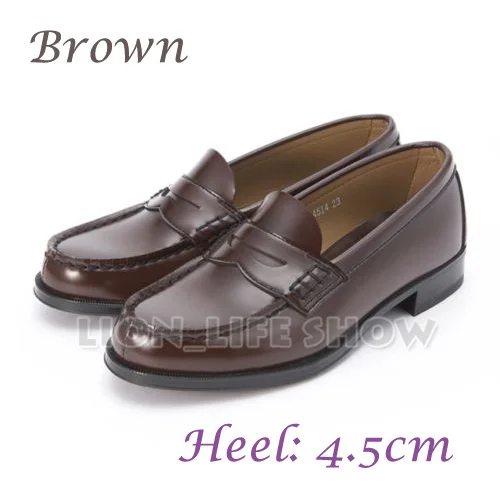 Универсальная Женская обувь в японском стиле; обувь из мягкой кожи на плоской подошве; обувь на низком каблуке для костюмированной формы; JK - Цвет: Brown