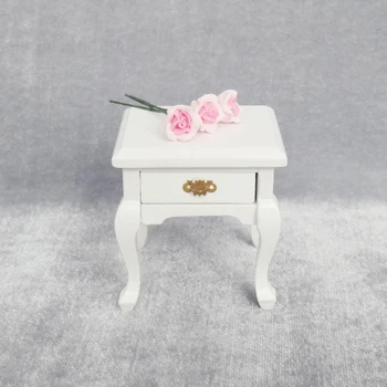 

6pcs Dollhouse Wooden Miniature Bedside Cupboard Dolls Mini Furniture Modern Night Table 1:12 Scale