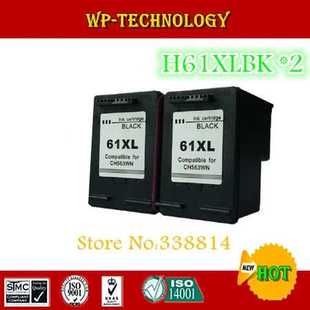 

2BK, 2pieces Remanufactured ink cartridge suit for HP61XLBK , suit for HP 1000,2000,2050,3000,3050 etc,Full ink