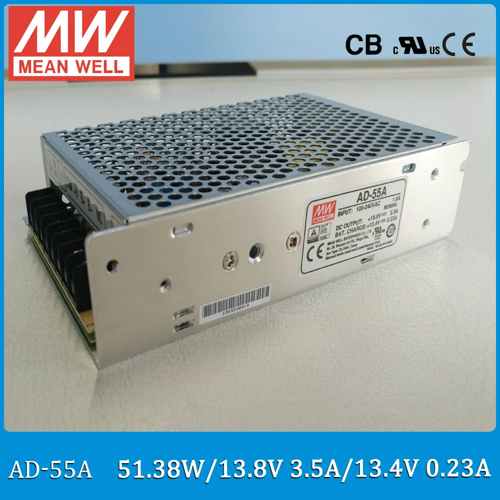 Original Meanwell AD-55A 55W DC output 13.8V 3.5A Security Power Supply with Battery charger(UPS function) AD-55 цена Original Meanwell AD-55A 55W DC output 13.8V 3.5A Security Power Supply with Battery charger(UPS function) AD-55 цены онлайн