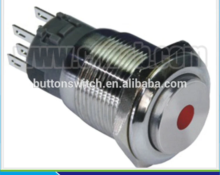 1923 19mm High rise momentary or latching pin terminal dot lamp dot led pushbutton switch