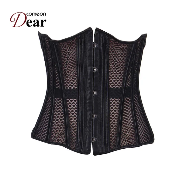 Hollow Steampunk Gothic Latex Waist Cincher Trainer Shapwear Steel Bone Corselet Bustier