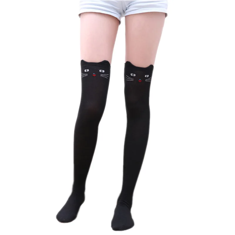 

Sweet Kawaii Cartoon Women Long Socks Japanese Cotton Horiery Girls Elastic Over Knee Student Sporting Socks Female