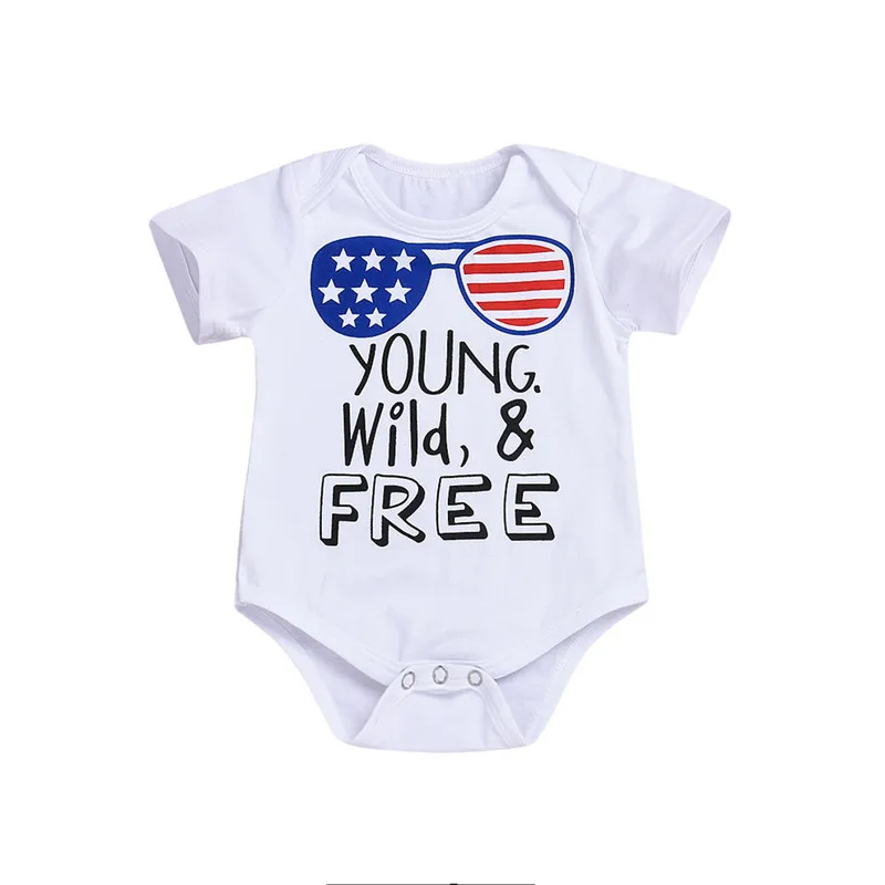 Toddler Kid Baby Boy Girl Bodysuits July 4th Bodysuit Jumpsuit Outfit