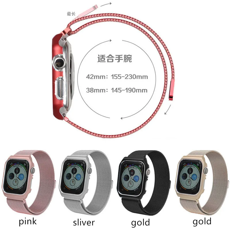 

For Apple Watch4 Apple Mrapnese Single-chip Wraparound Magnetic Metal Wristband