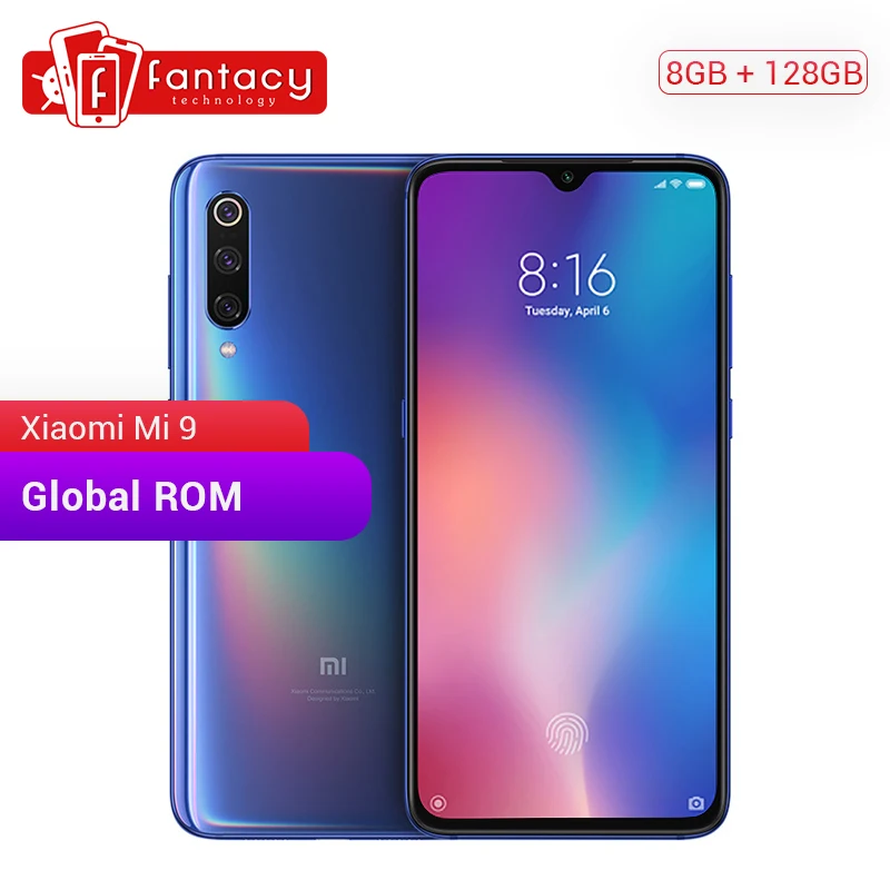 Xiaomi mi 9 mi 9 128GB rom 6GB ram Смартфон Snapdragon 855 Octa Core 6,39 "48MP Тройная камера в дисплее отпечатков пальцев