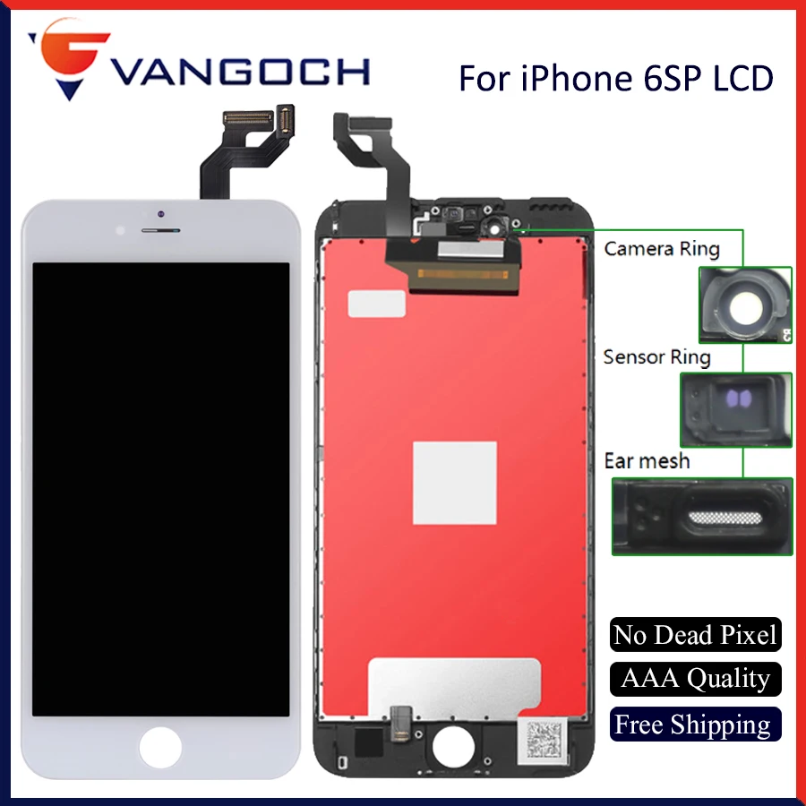 

20PCS/Lot AAA No Dead Pixel Display for iPhone 6s Plus LCD Part Glass Touch Panel Digitizer Assembly for iPhone 6s Plus screen