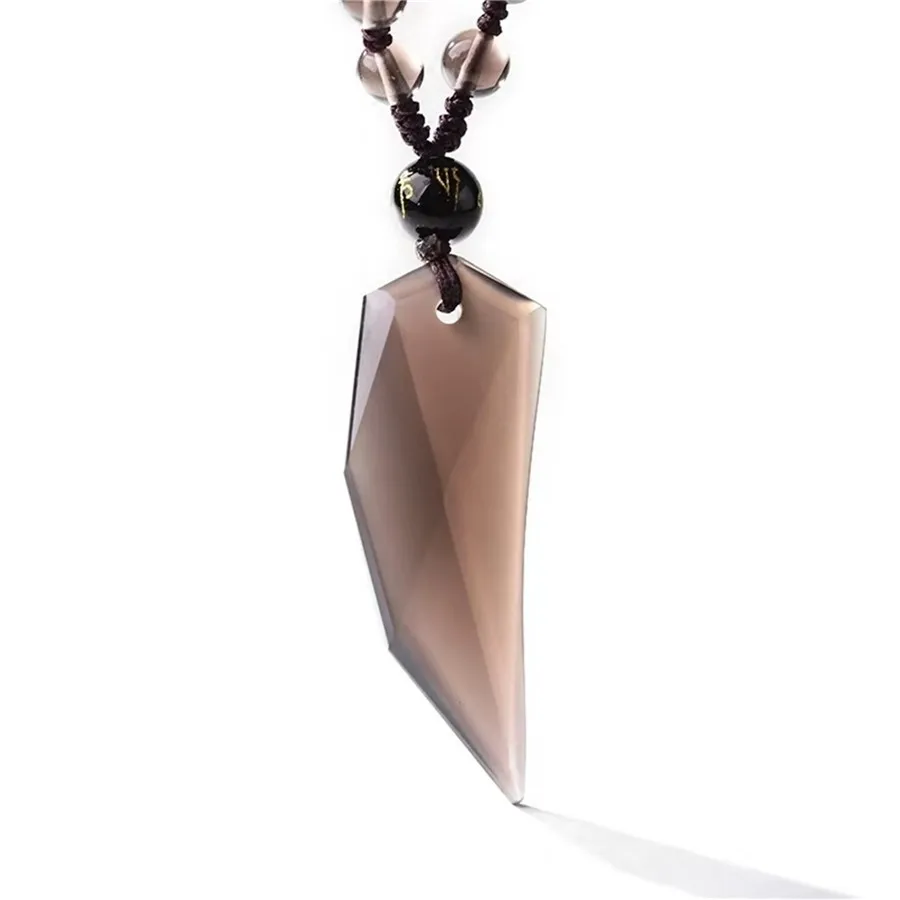 Natural Genuine Ice Obsidian Pendant Women Men Powerful Necklace Fashion Crystal Pendant Bead 50x28x8mm (6)