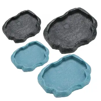 

Resin Durable Reptile Rock Food Dish Feeder Bowl For Tortoise Lizard Food Water Feeding Container Plate Bowl Pet Products Feeder