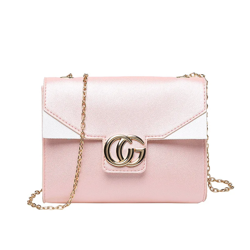 

2019 new Color Day Korean Chain Fund Square Personality Letter Single Shoulder Messenger Woman Package Versatile China B349