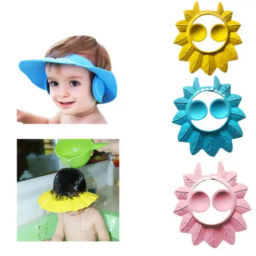 

Adjustable Baby Kid Shampoo Bath Shower Cap Ear Cover Hat Wash Hair Shield US