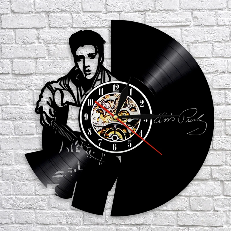 

Vinyl Record Wall Clock Modern Design Music Theme Hanging The King Of Rock Elvis Presley Clocks Wall Watch Home Decor Silent
