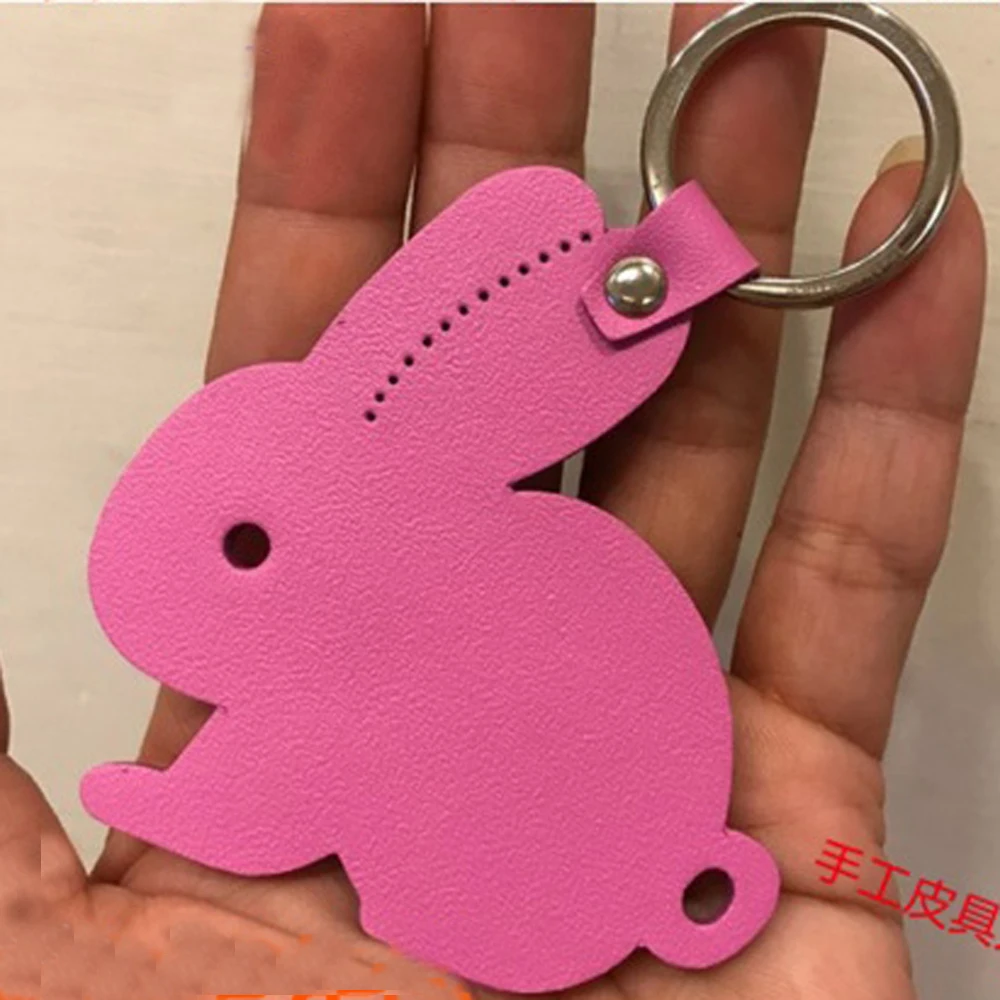 

designer leather craft rabbit key hanging decoration template die cutting knife mould diy hand punch tool set
