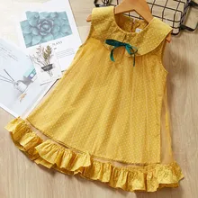 Платье для девочек коллекция года, летние брендовые Детские платья принцессы для девочек, вечерние платья детское платье в горошек без рукавов для детей возрастом от 2 до 6 лет