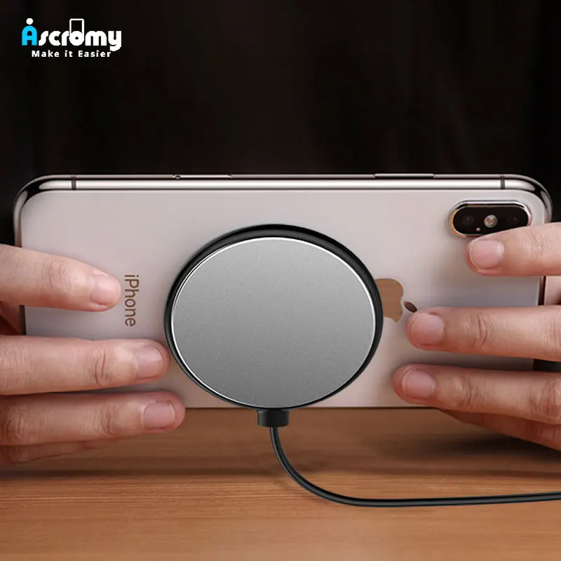 

Ascromy Portable Fast QI Wireless Charger Pad 10W For Samsung Galaxy S9 Plus S8 Note 9 iPhone XS Max X XR 8 10 Cordless Charging