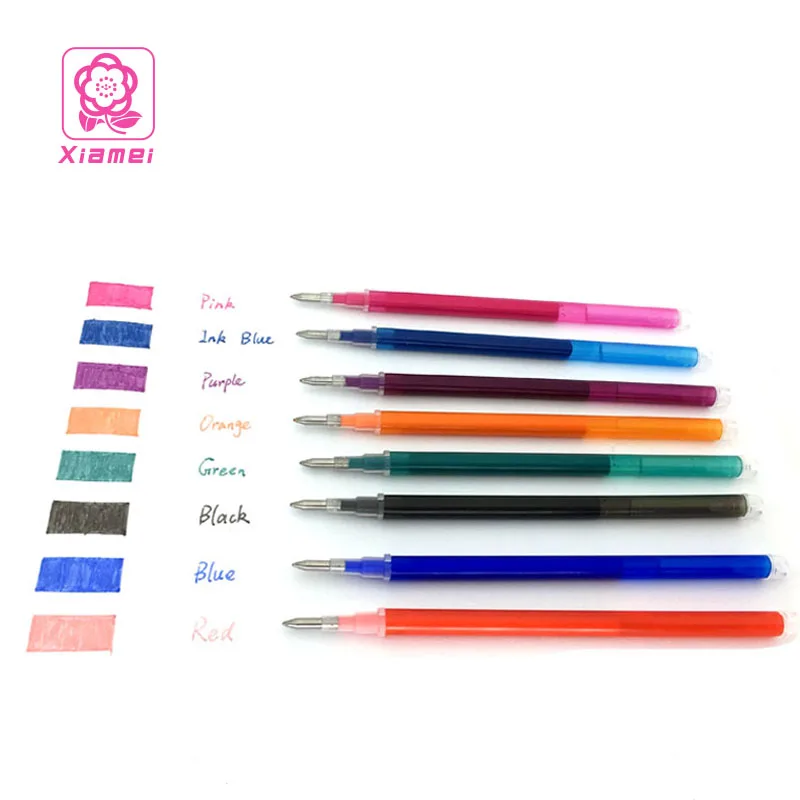 Xiamei 20 шт пластиковая гелевая ручка для чернил, сменные канцелярские стержни для стираемой гелевой ручки, офисные школьные принадлежности, 8 цветов, ручка для чернил