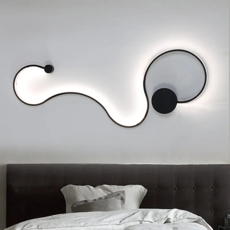 Modern LED wall lamp/sconce/light fixture indoor/interior bedroom/bedside sconce light black/white for hallway/corridor | Освещение
