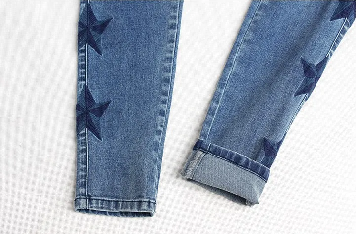 CatonATOZ 2142 джинсы для мам новые женские винтажные джинсы с вышивкой в виде звезд Стрейчевые джинсовые штаны женские обтягивающие брюки для женщин