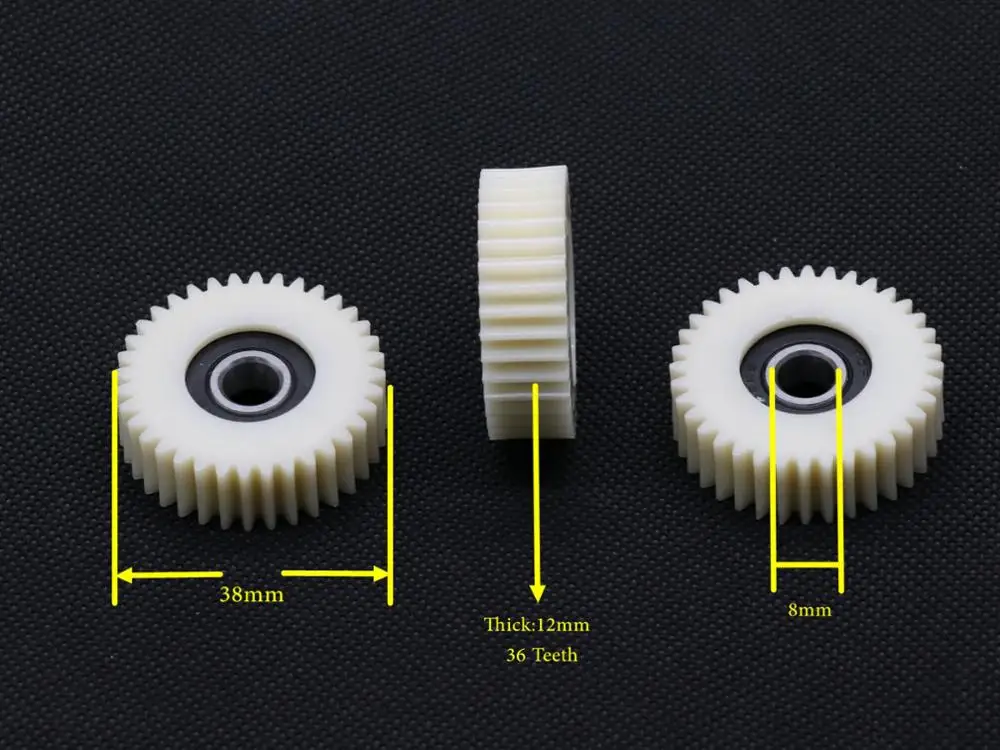 3 шт. 36 зубьев 38 мм нейлон электронный мотор шестерни 608Z шарикоподшипник шестерни для Befang и других электрических велосипедов трицикл