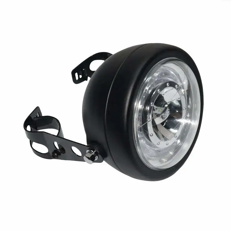 cheap 28mm 36mm Mount Black Motorcycle LED Headlight Side Mount Bracket Head lamp Cafe Racer for Bikes Cruisers Choppers Bobber