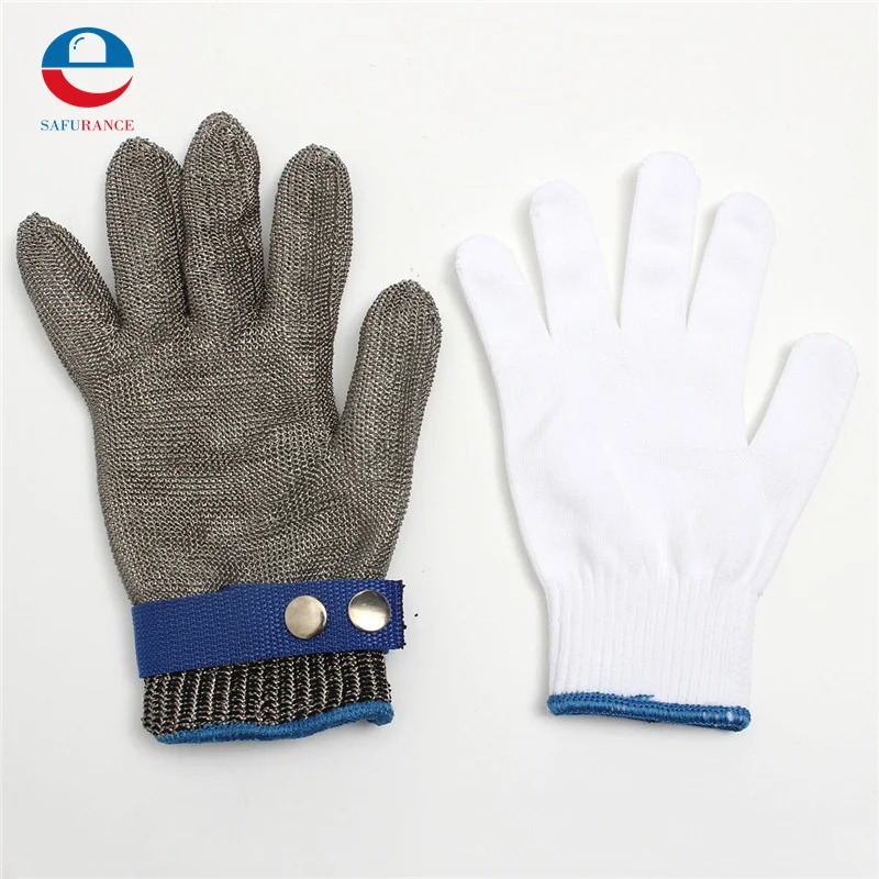 

Durable Safety Cut Proof Stab Resistant Stainless Steel Metal Mesh Butcher Glove Clip Form-fitting And Comfortable To Wearing