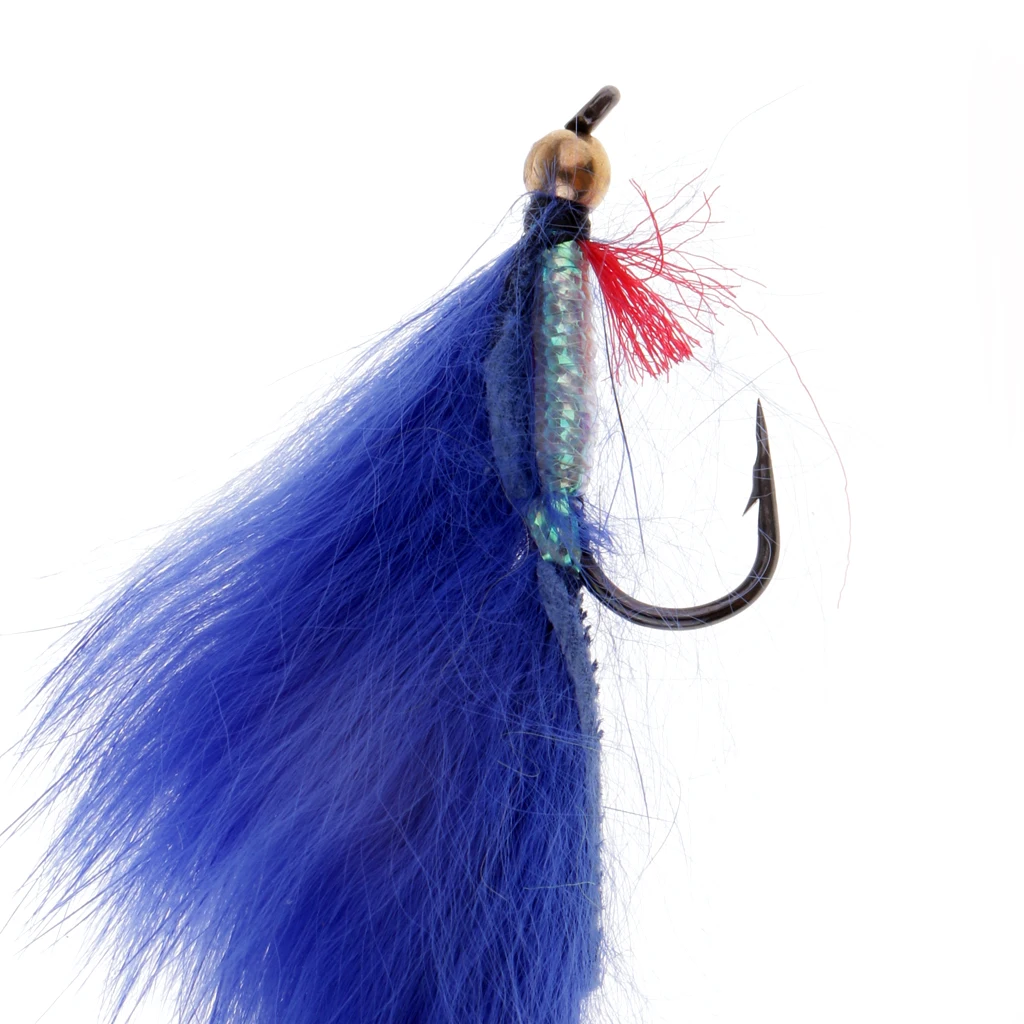 5pcs 5 Mixed Color Zonker Fly Fishing Streamer Flies for Trout Bass Senuelos de pesca leurres de peche