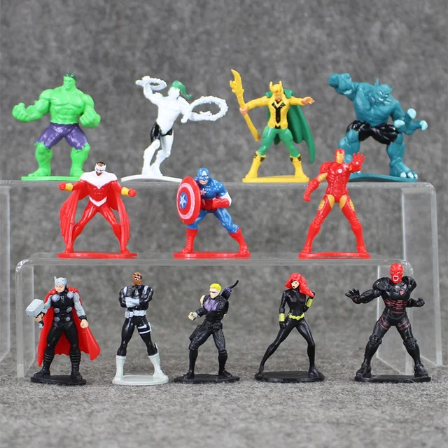5 7cm 12pcs/lot Super Hero The Avengers Hulk Thor Captain Mini PVC