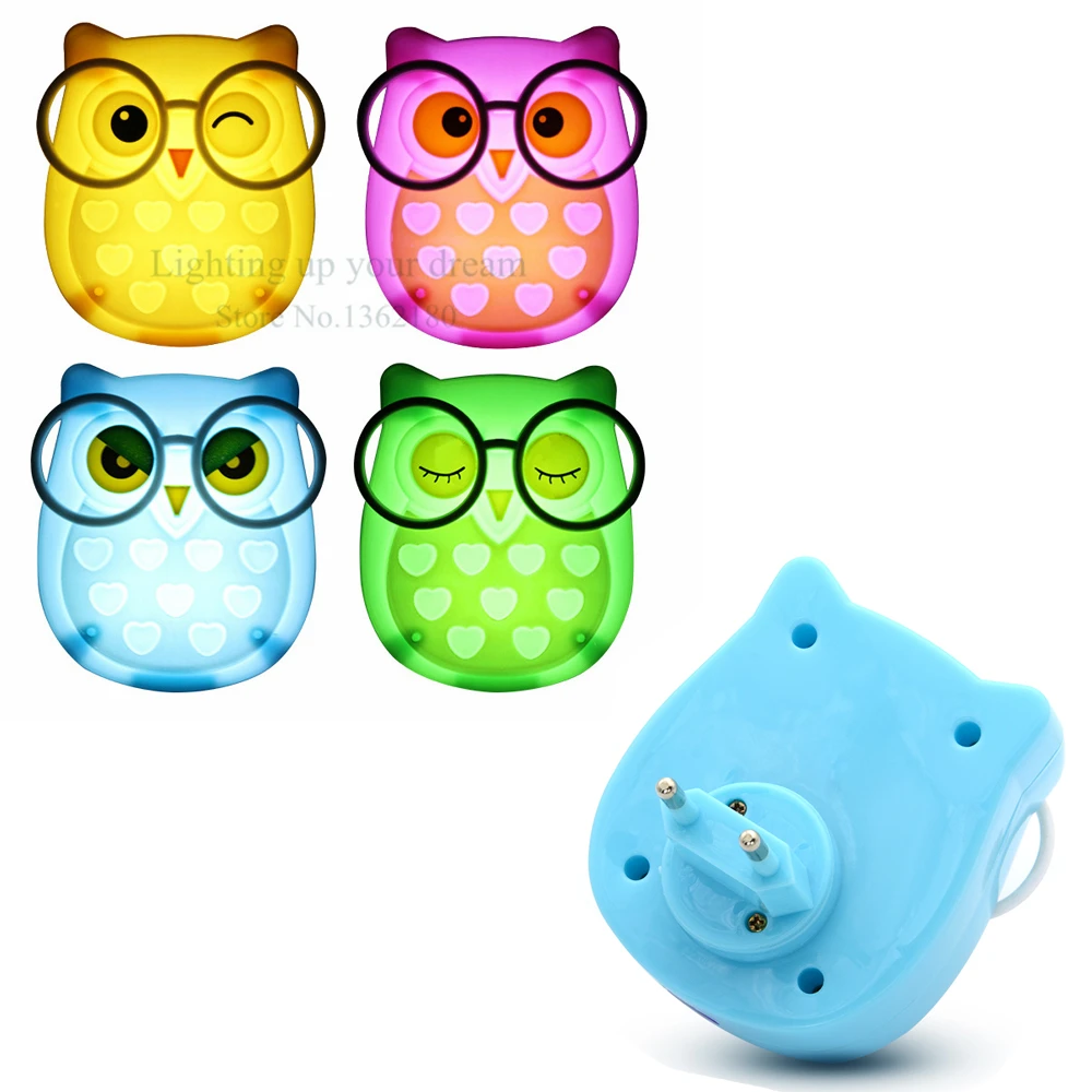 2019 Owl Led Night Light Auto Light Sensor Control LED Sensor Night Lights Child Baby Home Bedroom Pink Blue Green Yellow Light nursery night light