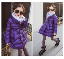 2017 Fashion Turtleneck Long Jackets For Girls Clothes Children Clothing Winter Coat Thick Cotton Jacket Parka Kids clothes