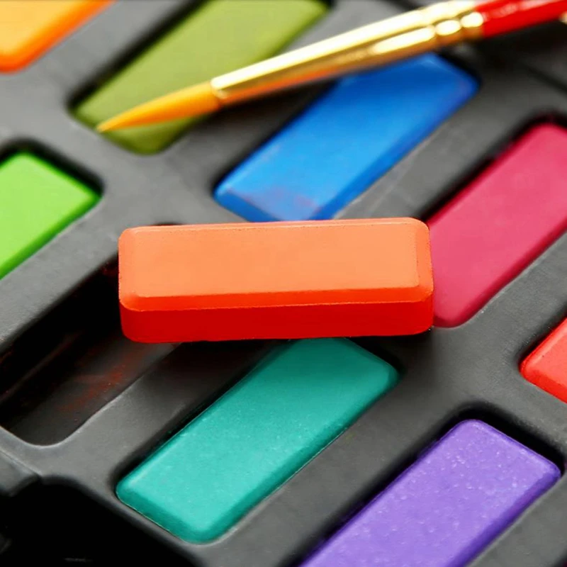 Günstig 36 farben Wasser Feste Farbe Malen Set Mit Wasser Pinsel Stift Tragbare Aquarell Pigment Für Zeichnung Professionelle Kunst Liefert