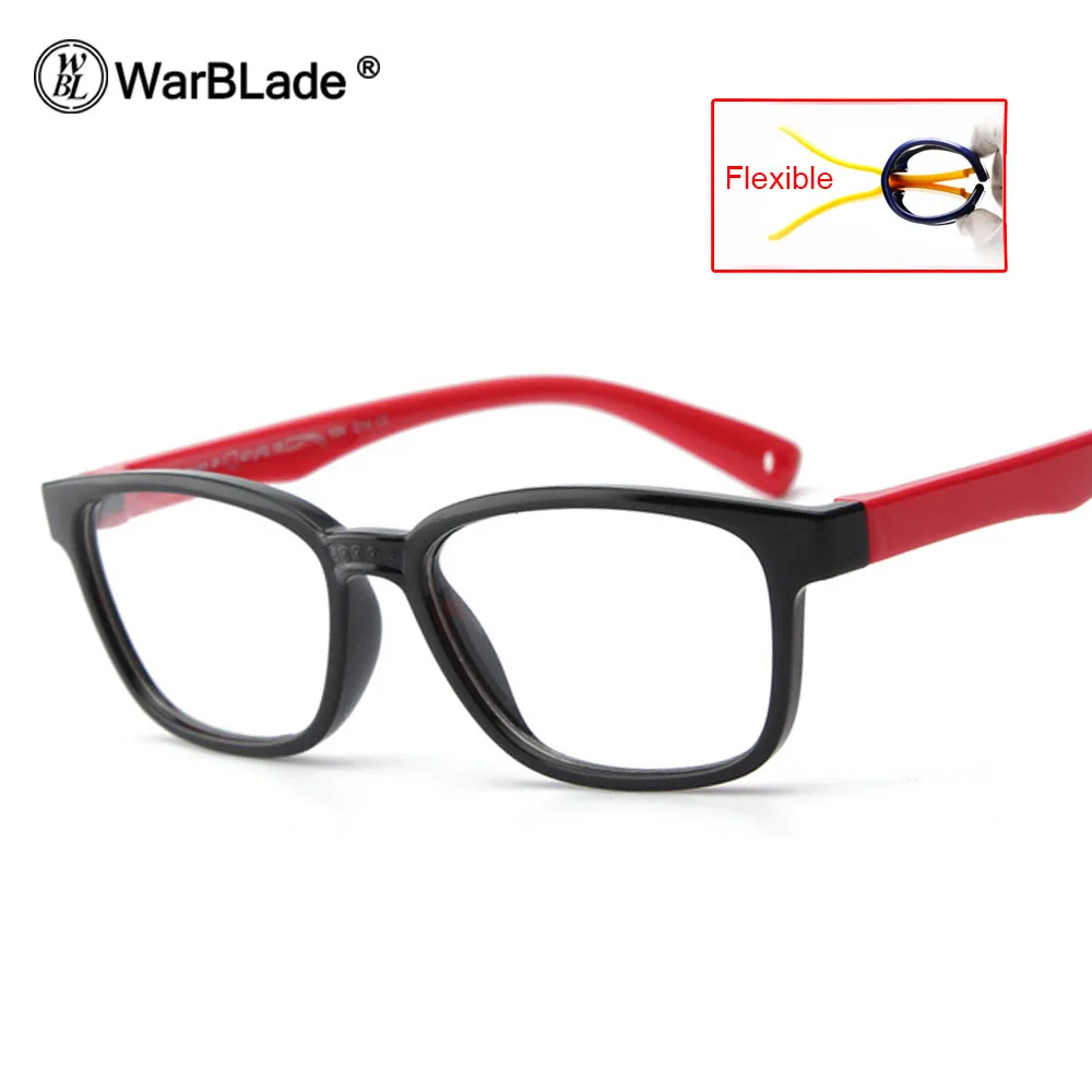 

WarBLade TR90 Flexible Kids Eyeglasses With Lanyard Square Frame Glasses For Child Boys Girls Degree Myopia Optical Frames