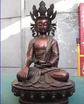 

19 INCH Tibet Pure Red bronze Tantric ACALA DHARMAPALA Bodhisattva Buddha Statue