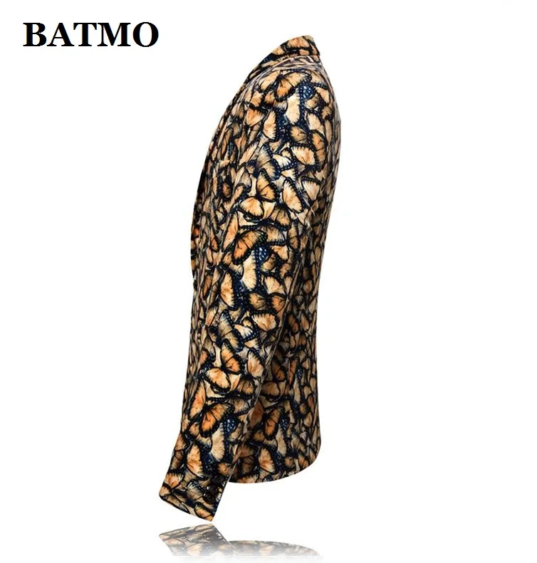 Batmo Новое поступление весна высокого качества модные повседневные мужские пиджаки, мужские блейзеры с принтом, повседневные куртки для мужчин 9010