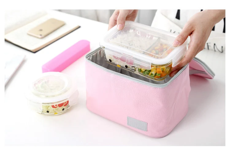 Thick Aluminum Foil Thermal Cooler Lunch Bag Women Waterproof Oxford Picnic Bento Bag for Kids Fresh Keeping Insulated Handbags