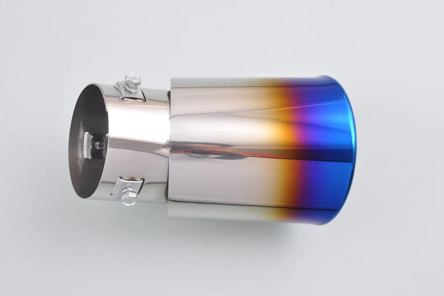 For Dazzle Universal Half Burnt Blue Exhaust Muffler Tail Tip Pipe 58