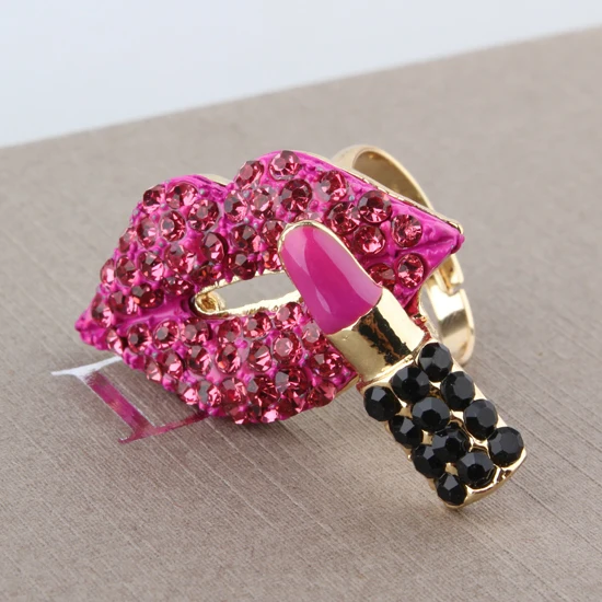 

R3 brand Lipstick lips anillos mujer bague femme bijoux famous brand kpop jewellery jewelry rings for women ladies
