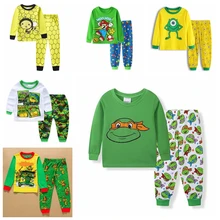 Детская одежда; комплект одежды для детей; пижамные комплекты для мальчиков и девочек; хлопковая одежда для сна для мальчиков и девочек; пижамы с длинными рукавами; Детская домашняя одежда