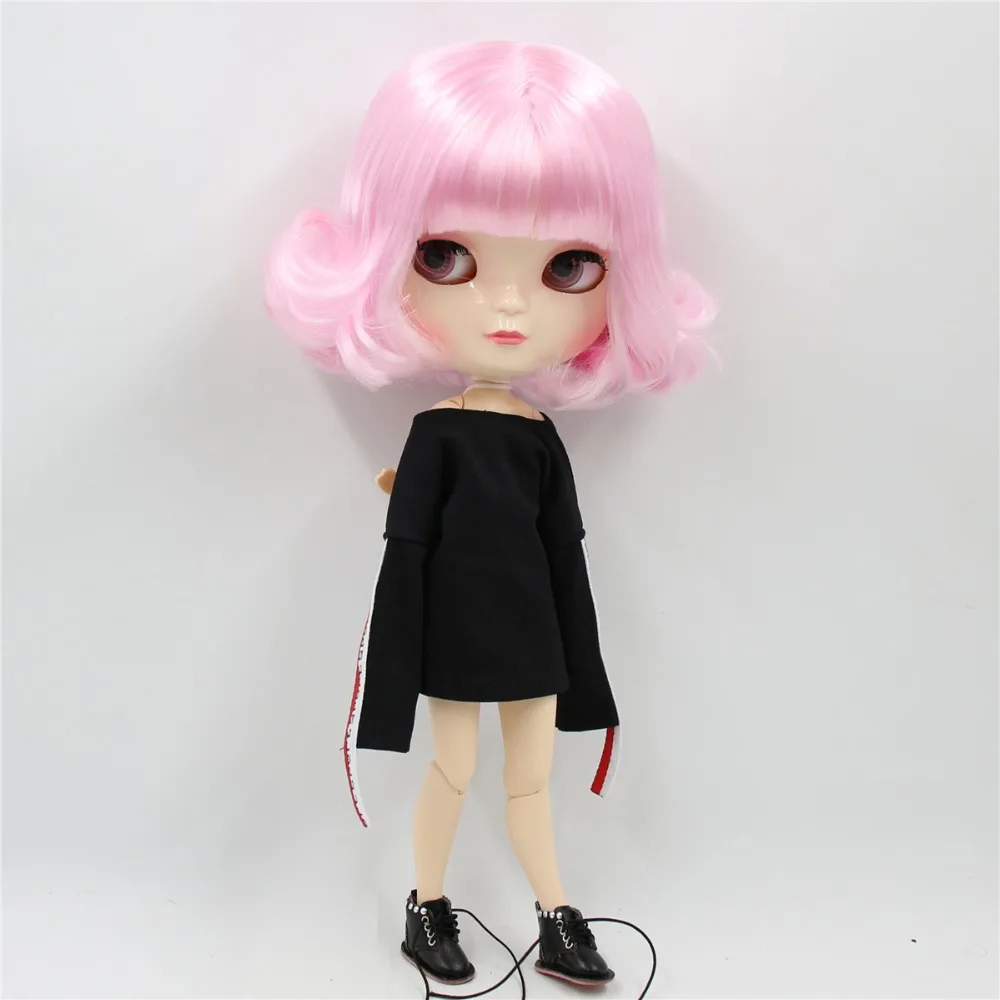 

ICY doll short pink hair white skin azone body joint body BL1017 30cm