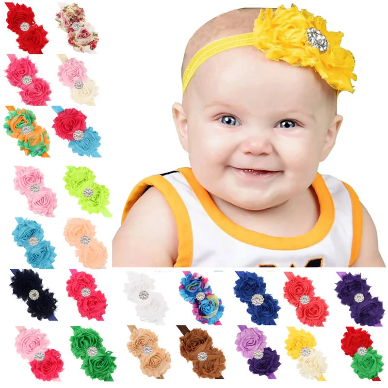 Round Rhinestones Sunflowers Newborns Hair Bands Kids Head Wraps for
