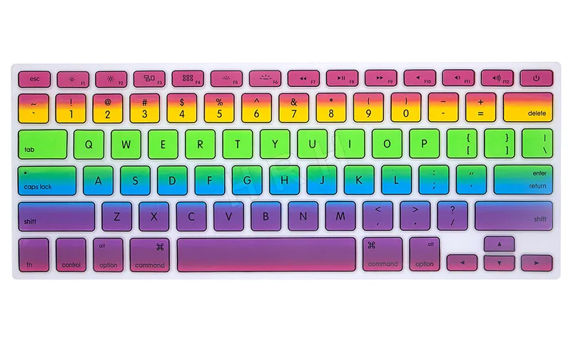 Gradient Rainbow Силиконовый защитный чехол для клавиатуры США для Apple Mac Macbook Pro 13 15 17 Air 13 retina 13 1 шт. цветы для декора Радуга - Цвет: Gradient Rainbow