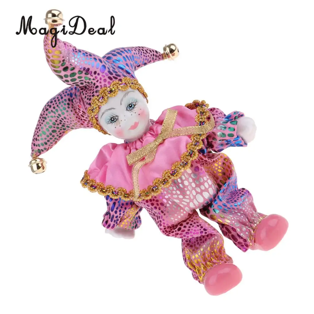 8inch Victorian Porcelain Doll Standing Ceramics Eros Dolls Clown Doll Toys Baby Wishing Doll Ornament Kids Birthday Gift Pink