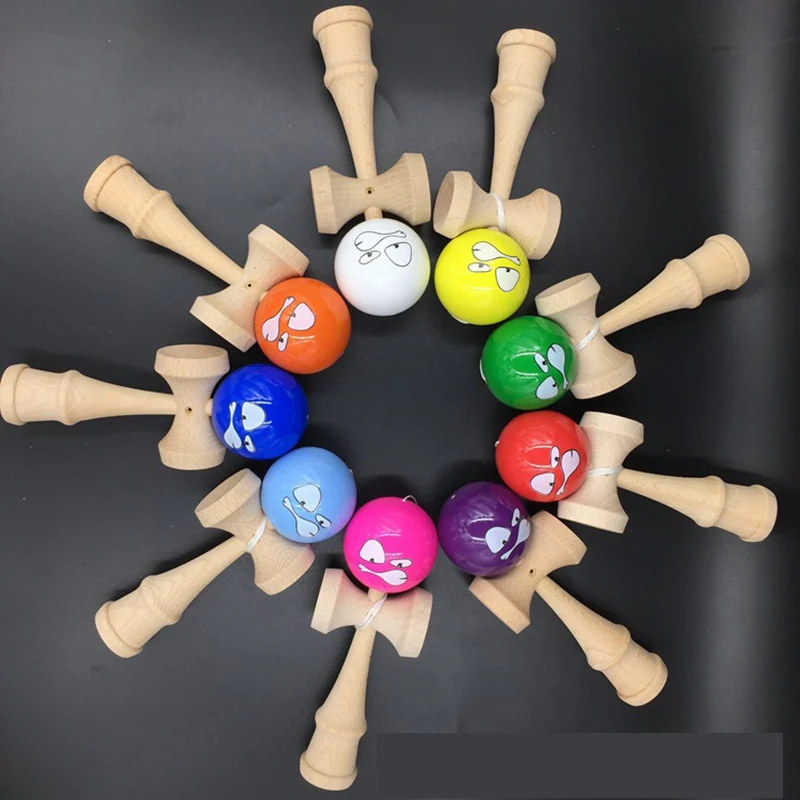 6 см пародия забавное лицо Kendama Бук деревянные жонглирование умелые шары профессиональный спорт на открытом воздухе игрушки для детей взрослых