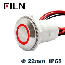 22mm stainless steel metal push button switch wire leading waterproof IP68 momentary latching normal open switch cntd brand limit switch 12v ip68 waterproof enclosed switch cz 3111
