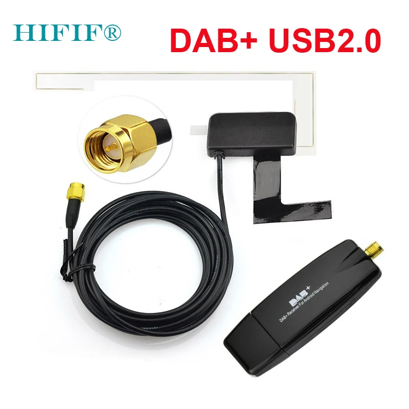 Дешевый Android автомобильный DVD DAB + тюнер Box USB цифровой Аудио вещания приемник с антенной работает для Европы